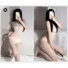 Medias de seda body unido talla grande 200 kg chica rellenita entrepierna fácil de insertar atractivo sexual emocional tirantes de seda negros para mujer