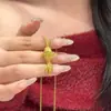Colgante de Cola de Pez Koi Calado Estilo Chino Nuevo, Conserva el Color, Chapado en Oro de 24 Quilates, Pez Saltando sobre la Puerta del Dragón, Collar de Lujo Ligero