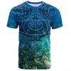 (Tecido Semelhante ao Algodão 170g) Camiseta Casual Fashionável de Manga Curta com Gola Redonda e Estampa Tribal Maori da Nova Zelândia em Desenho Animado 3D