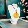 Collar con Colgante Flor de Abeja Amarilla Tallada Floreciendo Riqueza, Cuenta Espaciadora Nepalí Flor de Peonía Hebilla de Seguridad Cadena para Colgar en Suéter