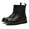 Botas Martin 1460 com Padrão de Lichia para Mulheres, Couro Bovino Macio de Primeira Camada Botas Curtas para Casal, Botas de Motocicleta Estilo Britânico em Couro Genuíno, Bico Redondo, Casuais e Versáteis