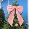 Decoração de Festa para Interior e Exterior Suprimentos de Natal Laço de Algodão Recheado Estrutura de Algodão Recheado Laço com Borda Dourada Decoração Pendente