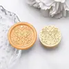 Sello de cera transfronterizo con cabeza de cobre con patrones de luna, rosa y mariposa, cabeza de sello universal, accesorio de decoración para invitaciones de boda