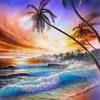Pintura de diamante 5D diamante completo paisaje de playa pintura decorativa bordado de diamante DIY pintar pegar kit de pintura de ladrillo de diamante fabricantes