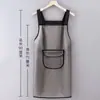 Delantal de Limpieza Manual Transparente Peluquería Fresco Hogar Impermeable Delantal de TPU Bolsillo Grande con Bolsillo Resistente al Aceite Sin Mangas Cuello