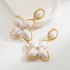 Brincos Heming Fashion Simples Novos Tendência Pingente Gota de Óleo Flor para Mulheres Versátil Design Único