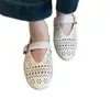 Zapatos de Salón Calados Estilo Bohemio para Mujer, Zapatos Perforados de Suela Blanda, Zapatos de Abuela Estilo Fiesta, Zapatos Planos Versátiles Mary Jane Franceses
