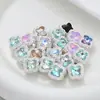 Trébol de cuatro hojas color proteína diamantes completos cuentas de doble cara diy pluma vestible cadena de teléfono móvil con cuentas accesorios al por mayor