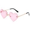 Nuevas gafas de sol de amor transfronterizas, gafas de metal personalizadas sin marco de colores, gafas de sol decorativas divertidas con bolas europeas y americanas de moda