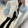 Enviado: Colete puffer feminino básico liso de Dongdaemun, Corea, top solto e que afina