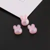 Banhado a Cor UV Camada Dupla Coelho Fofo Contas Pequenas DIY Feito à Mão Corrente de Celular Pingente Colar Pulseira Pequenos Acessórios