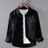Camisa casual estilo retro americano, coleção primavera/outono masculina, marca de moda high-street, de manga longa, com bolsos grandes, peça externa inspirada em workwear