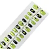 30 Peças de Tiras para Unhas Prontas, Estrelas Verdes Fofas e Menininhas, Gato Branco Olho de Gato Curto Usáveis Adesivos de Unha para Manicure Atacado