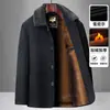 Outono e Inverno Veludo Acolchoado Chenille Roupa Externa Masculina Roupa Externa de Lã para Pai Casual Solta Jaqueta Masculina para Meia-Idade e Idosos