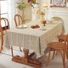 Mantel Popular Transfronterizo para Decoración del Hogar Imitación Algodón y Lino Toalla para Mesa de Centro Mantel Cuadrado Bordado Calado Venta al por Mayor Dropshipping