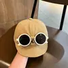 Chapéu de Bebê Estiloso para Primavera e Verão com Óculos Removíveis, Aba Macia, Boné de Baseball para Meninos e Meninas, Chapéu de Sol da Moda para Passeios