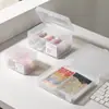 Caja Pequeña de Almacenamiento Transparente Esmerilada de Plástico con Tapa para Papelería de Oficina y Clasificación de Artículos Varios