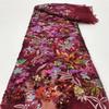 Tecido bordado com lantejoulas Tecido de renda com lantejoulas coloridas Tecido para bordado de vestido de noiva Renda com lantejoulas