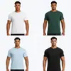 Venda Quente na Amazon Camiseta Estampada de Manga Curta Secagem Rápida Respirável Roupas de Fitness Masculinas Alta Elasticidade Logo Estampado Solta Roupa Esportiva para Homens