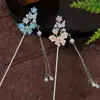 Nuevo Estilo Chino Mariposa Flor Horquilla Antiguo Hanfu Borla Tocado Horquilla de Pelo de Alto Grado Estilo Nacional Paso a Paso Accesorios para el Cabello
