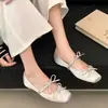 Bailarinas Francesas de Punta Cuadrada con Lazo para Mujer 2026 Primavera Verano Nuevos Suaves Aumento Interno de Altura Mary Janes de Corte Bajo Zapatos Individuales