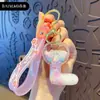 Chaveiro Criativo de Letra com Óleo e Bolinhas Coloridas Flutuantes Delicadas, Adequado para Meninas, Argola de Chaveiro de Bolsa de Casal