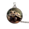 Collar de Gema de Tiempo Flor/Dragón/Tigre Bagua Taiji Collar con Colgante Nuevo Europeo y Americano Joyería