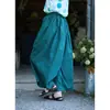 Estilo Novo de Verão Retrô Original Feminino Azul Pavão Algodão Puro Leve Solto Casual Calça Cenoura