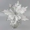 Suministro directo de fábrica flor de simulación decoración de lentejuelas individuales adornos navideños se puede vender al por mayor cabeza de flor de simulación