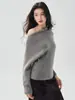 26 Nueva colección Otoño/Invierno: Suéter de punto de cachemira, estilo francés, sin hombros, corte holgado, casual, color liso, manga larga, para mujer