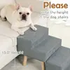 Escaleras Antideslizantes de Madera para Mascotas para Perros para Subir a la Cama, Escalones de Tres Niveles para Perros de Patas Cortas, Gatos y Perros Mayores Escalera para Subir Taburete Dos en Uno