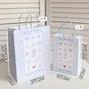 Bolsa de papel xadrez azul com manchas de cachorro, embalagem de presente de aniversário, fabricante de bolsas de compras em estoque, personalizável com logotipo