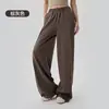 Calças Largas Femininas para Corrida ao Ar Livre, Fitness, Outono e Inverno, Forradas com Fleece, Quentes, Bloqueadoras de Temperatura, Emagrecedoras, Casuais para Yoga