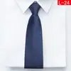 Fabricante Corbata Negra para Hombre Rayas Azul Corbata de Negocios Nudo Perezoso Corbata con Cremallera sin Nudo Venta al por Mayor en Stock