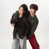 Cárdigan casual abotonado de bloques de color para hombre y mujer, suéter de punto Melard retro de moda para invierno, abrigo holgado para pareja