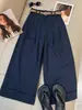 Pantalones Casuales Finos de Color Sólido de Pierna Recta Nuevos de Verano 2026, Elegantes y Adelgazantes, Pantalones de Pierna Ancha Acortados de Cintura Alta