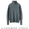 Nuevo suéter de cachemira de cinco agujas engrosado de cuello alto para otoño e invierno para mujer, cálido y de corte holgado, talla grande, camiseta básica de punto estilo coreano