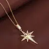Collar con Colgante de Estrella de Ocho Puntas Moda Clásica Personalidad Transfronteriza Tendencia Versátil Joyería de Gama Alta para Mujeres Directo del Fabricante