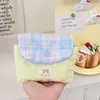 Bolsa Acolchoada Fofa e Fresca Estilo Macaron para Armazenamento de Câmera CCD, Porta-Moedas Colorido Portátil com Tampa Flip, Necessaire de Viagem para Absorventes