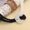 Moda Europea y Americana Color Negro y Blanco Contrastante Joyería Elegante Simple y Versátil para Clavícula Venta al por Mayor Accesorios Nuevos Transfronterizos Venta al por Mayor