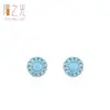 Brincos Elegantes de Prata Esterlina 925 com Turquesa Sintética para Mulheres, Exquisitos e Compactos, Brincos Estilo Retro Britânico