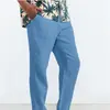 Pantalones Casuales Sueltos para Hombre de Otoño, Pantalones Transpirables de Verano con Puño, Pantalones Rectos para Playa, Color Sólido al por Mayor