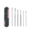 Herramienta para recoger orejas, portátil para el hogar, juego de púas de acero inoxidable, púas para orejas, juego de cucharas para orejas