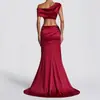 2026 Nuevo Estilo Transfronterizo Color Sólido Simple de Gama Alta Elegante Conjunto Estilo Socialité Top Corto Sexy Camiseta sin Mangas con Falda Bodycon