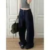 Jeans de Diseño de Lunares Azules Estilo Americano para Mujer, Nuevo Modelo 2026, Pantalones de Pierna Ancha, Estilo Casual Perezoso, Pantalones Largos hasta el Suelo