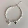 Pulsera Cuadrada de Plata 925 de Moda y Corazón para Mujer, Regalo, Joyería de Moda Estilo Ins