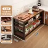 Estante de Almacenamiento Multifuncional para Cocina Mesa de Corte de Verduras de Pie Banco de Trabajo Gabinete de Almacenamiento Lateral para Comedor de Varias Capas Estante de Almacenamiento para Horno de Microondas