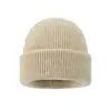 Se Puede Añadir Logo Exportación Transfronteriza Grosor Aislante Frío Cálido Tablero de Luz Color Puro Gorro Frío Invierno Lana Acrílica Gorro Tejido