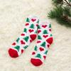 Meias de Dormir de Coral Fleece Árvore de Natal Amor Vermelho Outono e Inverno Espessadas Quentes Meio Veludo Veado Fofo Meias de Natal para Mulheres