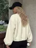 Chaqueta de color liso para comercio exterior transfronterizo europeo y americano, chaqueta corta holgada deportiva casual, chaqueta nueva de otoño con cremallera y cuello alto